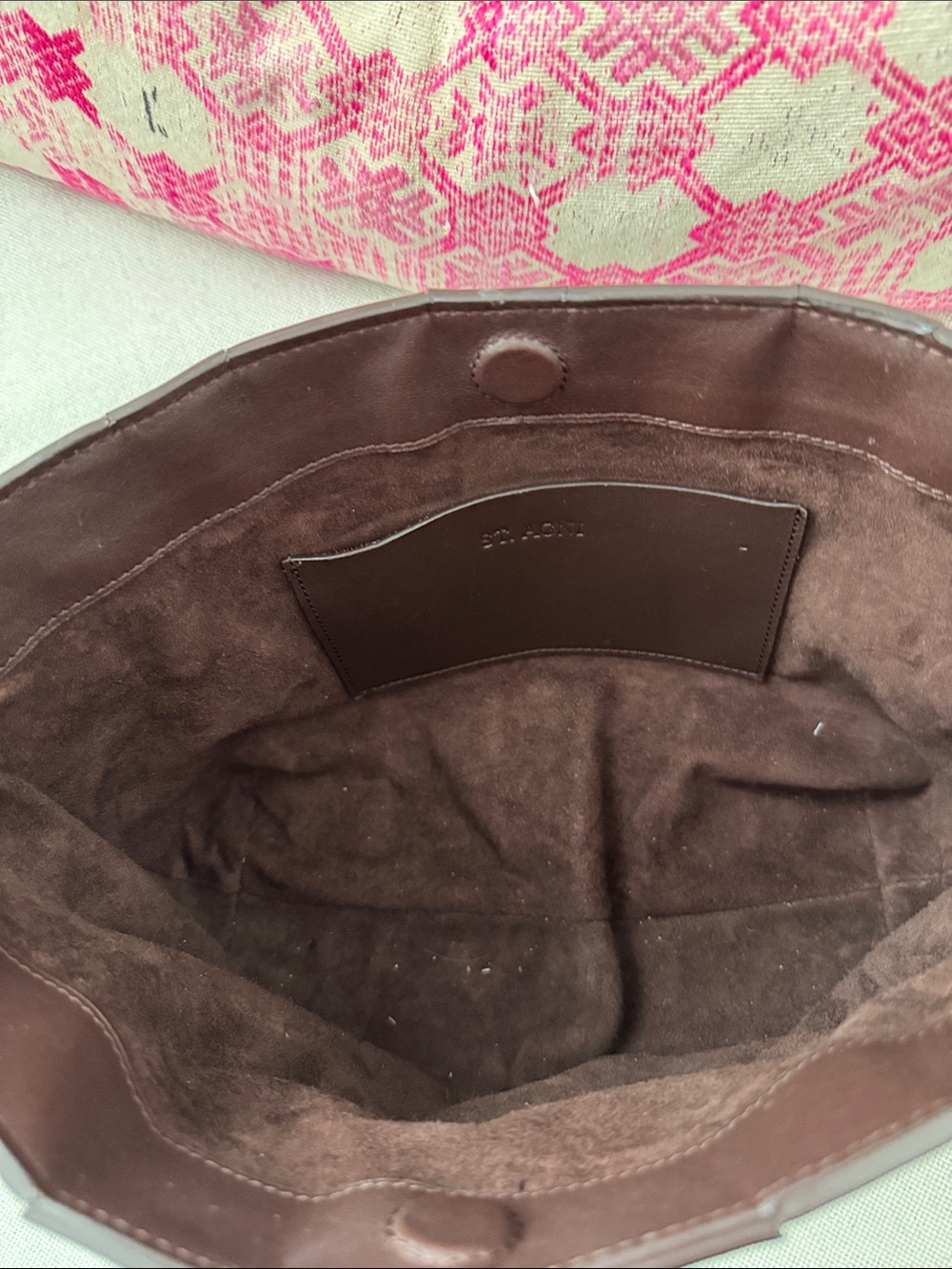 St. Agni Woven Shoulder Bag in Chocolate Brown - Picture 3 of 5